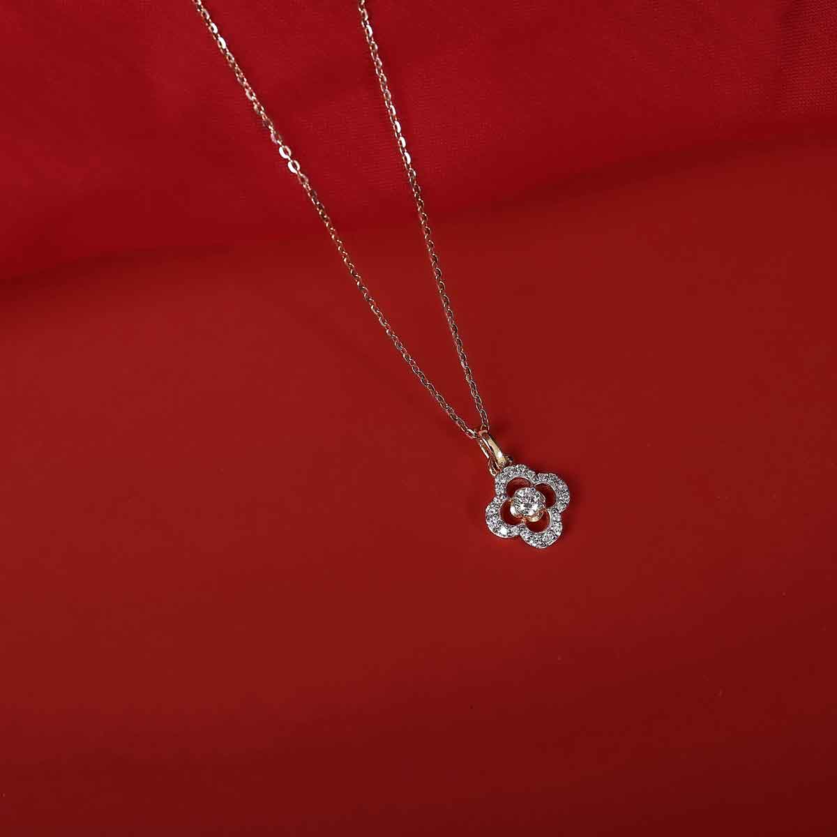 Petalshine Diamond Encrusted Pendant (Without Chain)