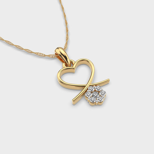 Flower From The Heart Diamond Pendant (Without Chain)
