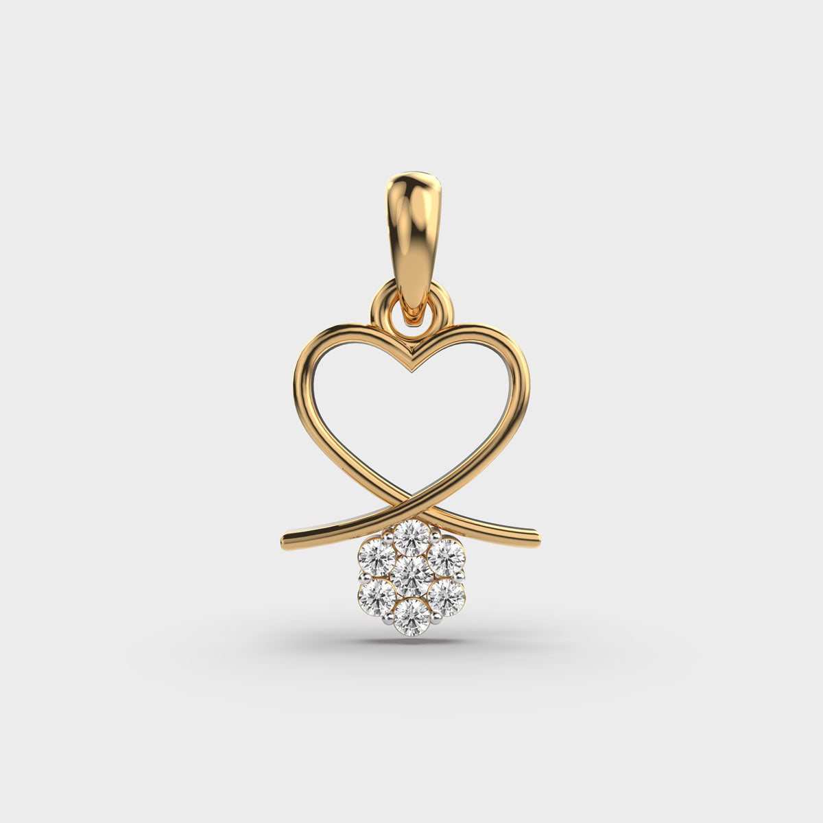 flower from the heart diamond pendant (without chain)