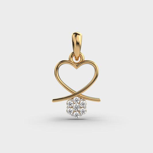 Flower From The Heart Diamond Pendant (Without Chain)