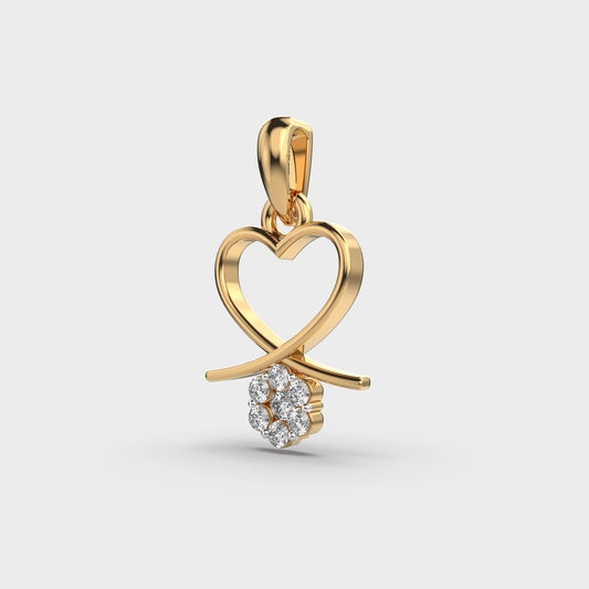 Flower From The Heart Diamond Pendant (Without Chain)