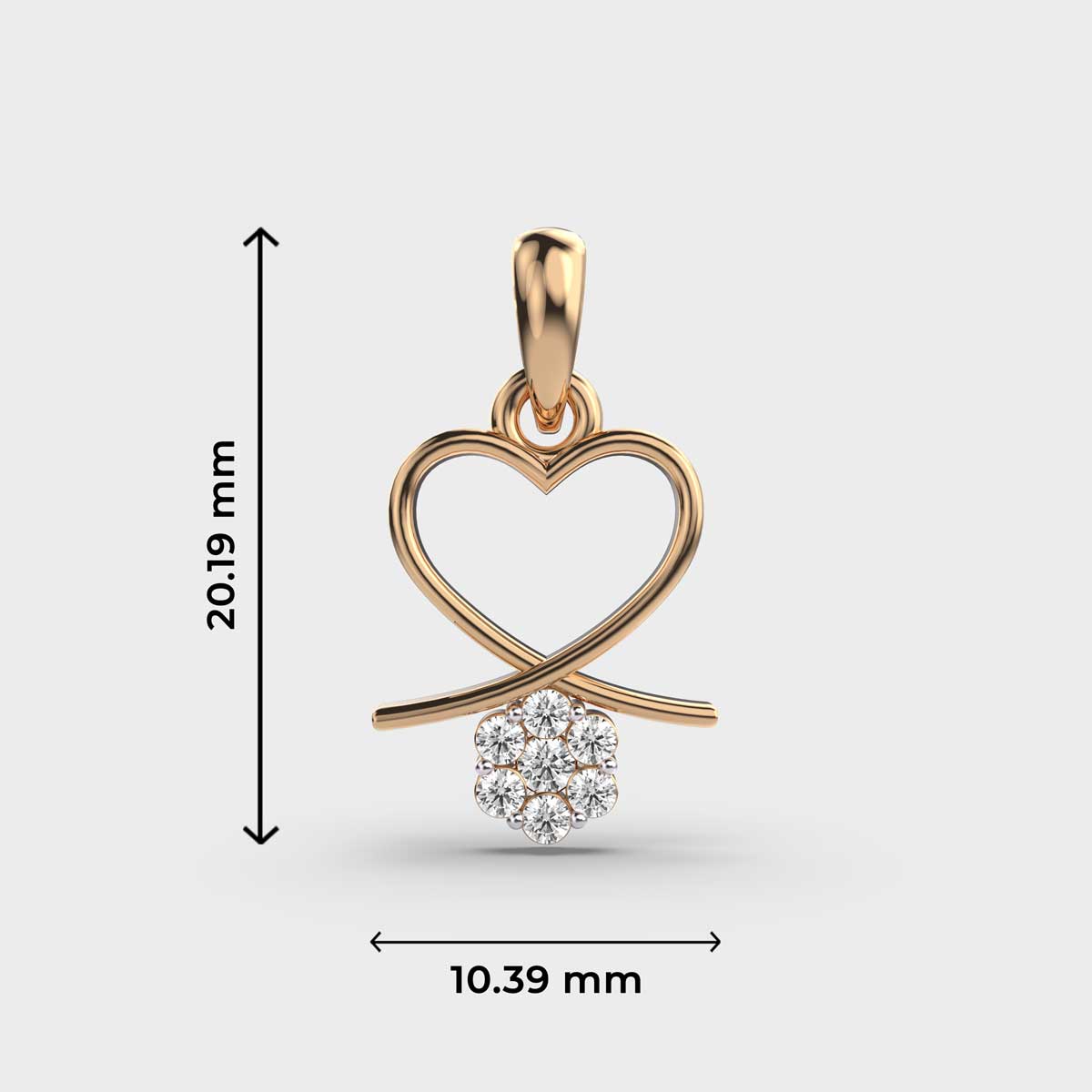 flower from the heart diamond pendant (without chain)