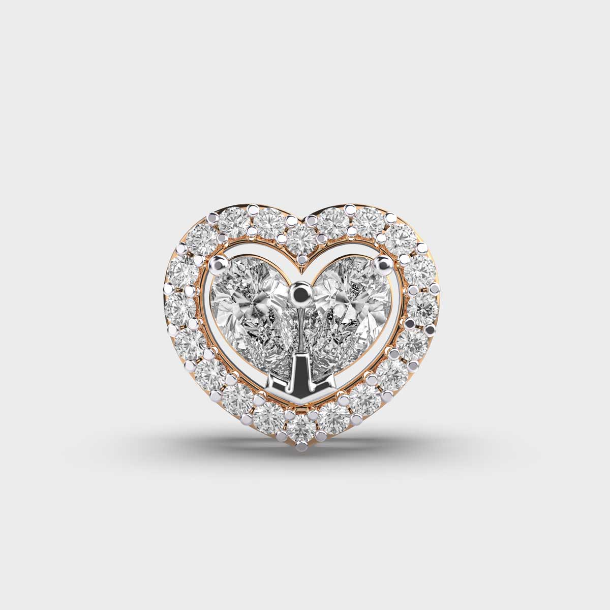 halo of hearts diamond pendant (without chain)