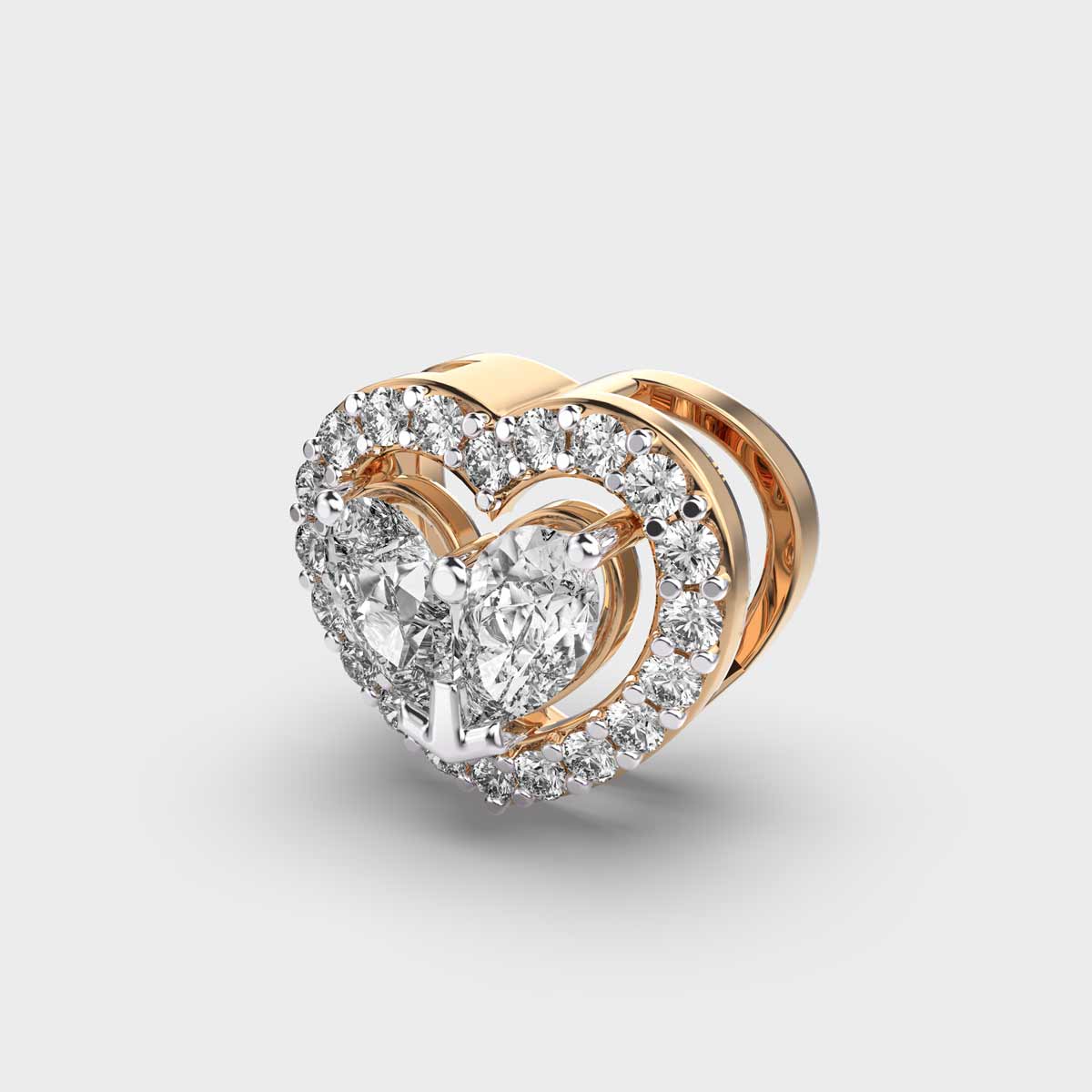 halo of hearts diamond pendant (without chain)
