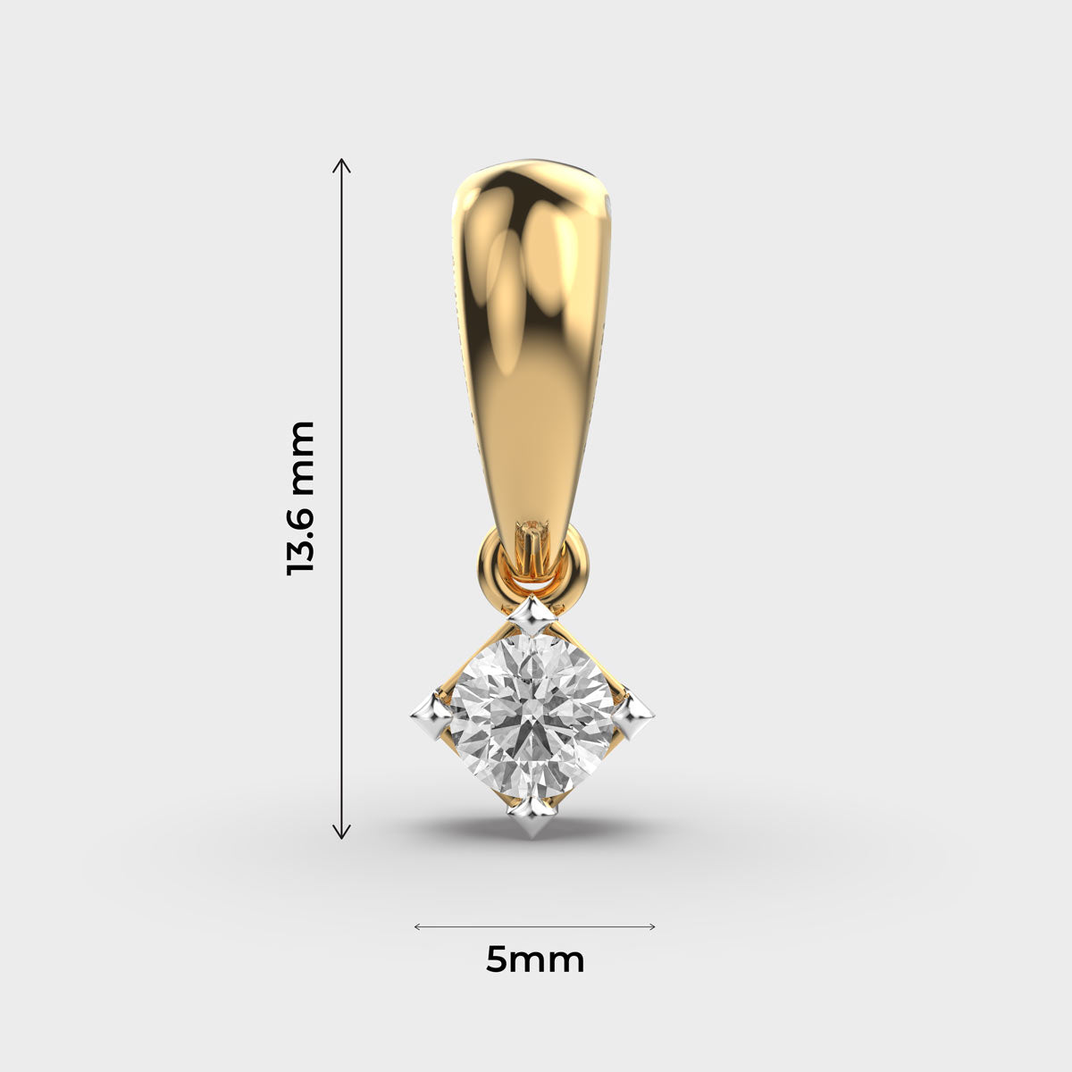 core round diamond pendant (without chain)