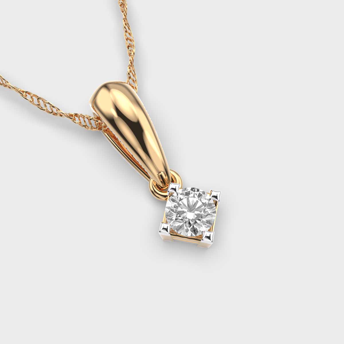 core round diamond pendant (without chain)