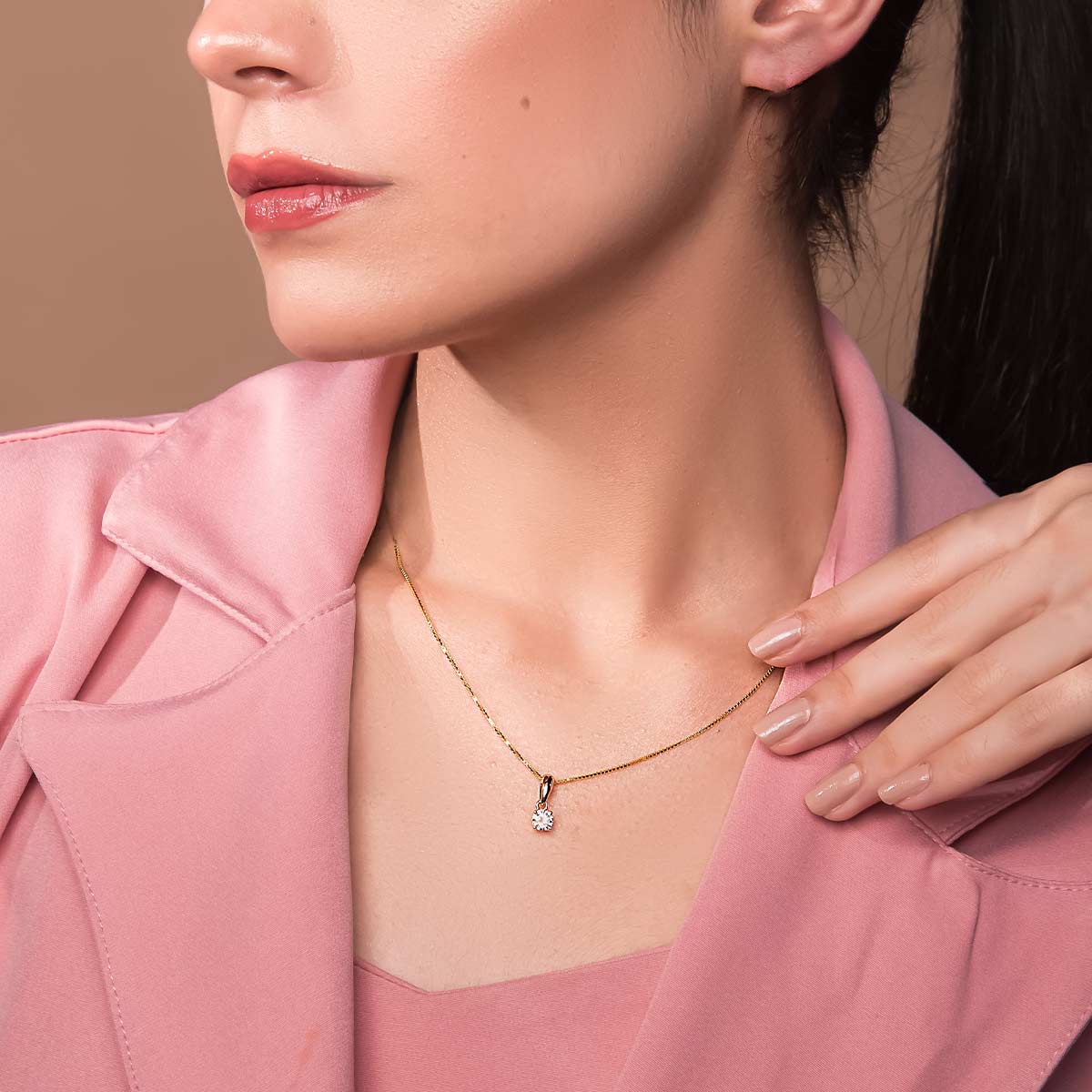 core round diamond pendant (without chain)