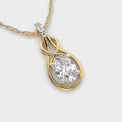 Oval Diamond in a Cage Pendant (Without Chain)