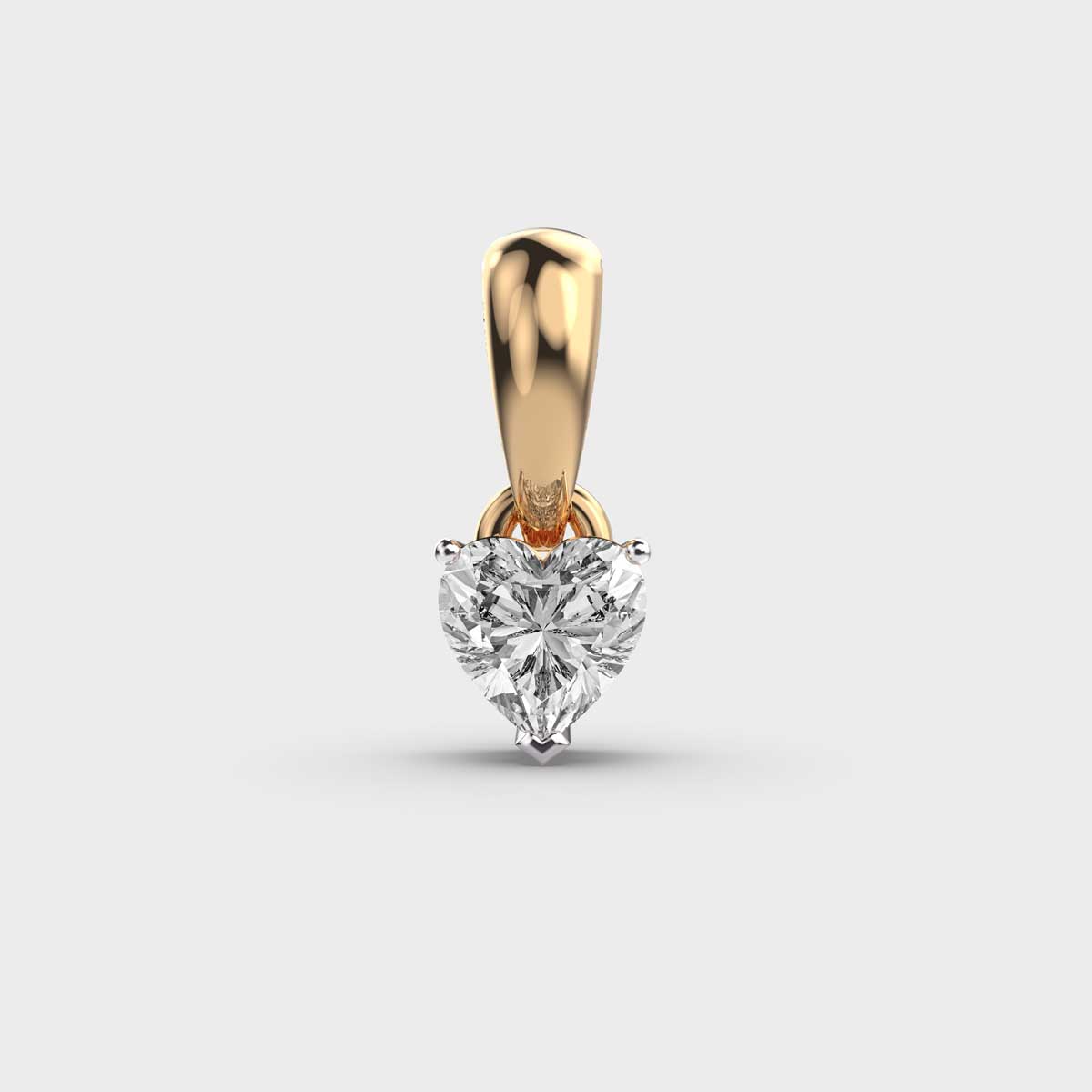 classic heart solitaire pendant (without chain)