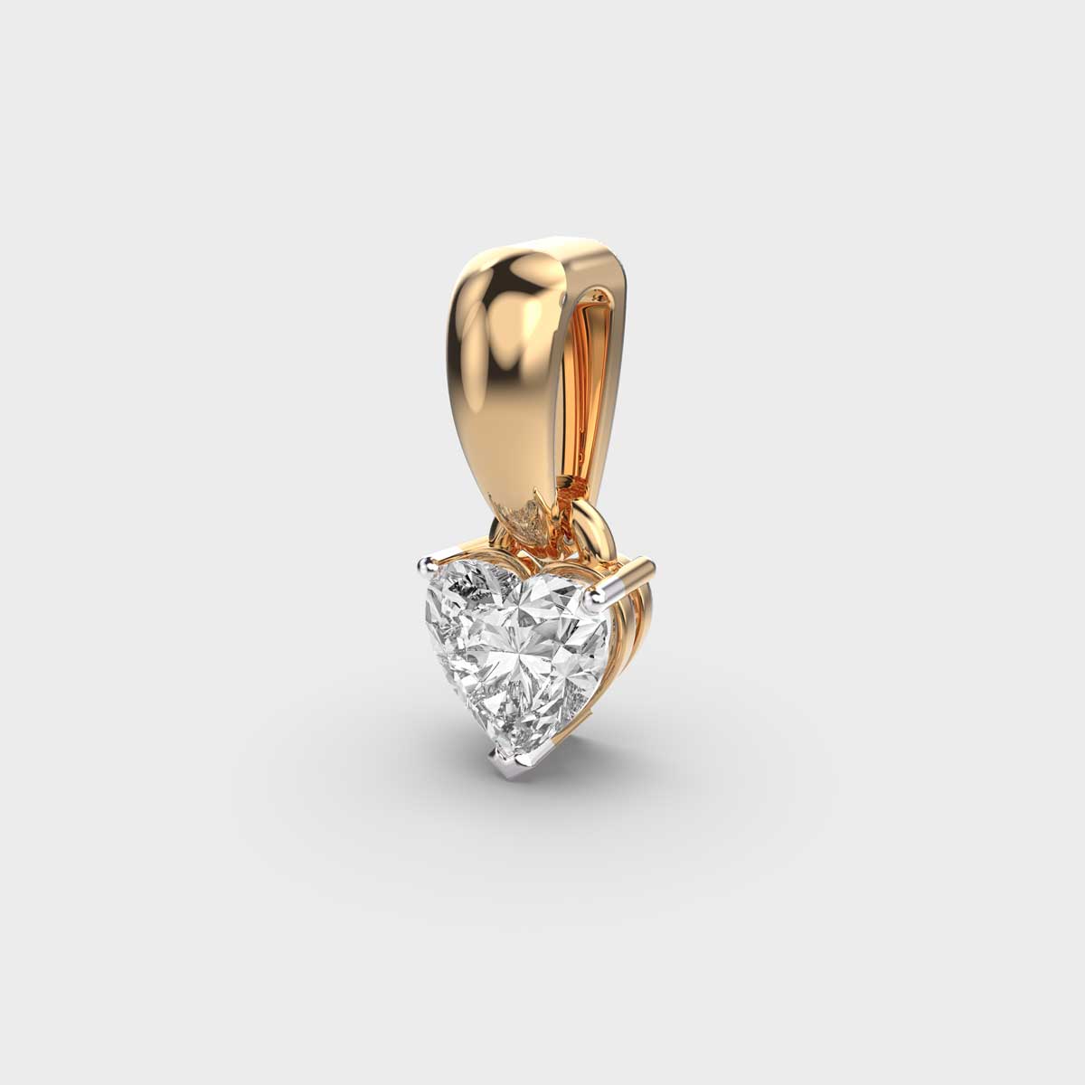 Classic Heart Solitaire Pendant (Without Chain)