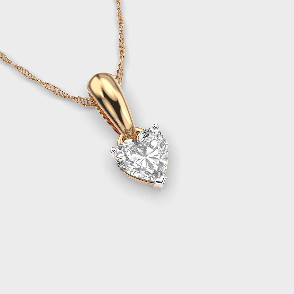 classic heart solitaire pendant (without chain)