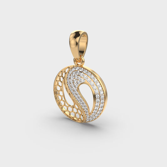 Yin And Yang Diamond Pendant (Without Chain)