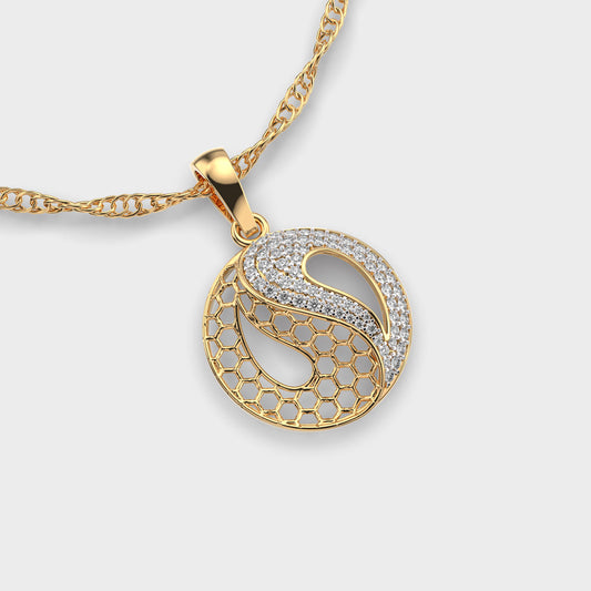 Yin And Yang Diamond Pendant (Without Chain)