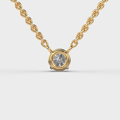Serene Aeterna Round Diamond Solitaire Link Pendant (With Chain)