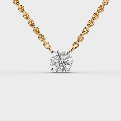 Serene Aeterna Round Diamond Solitaire Link Pendant (With Chain)