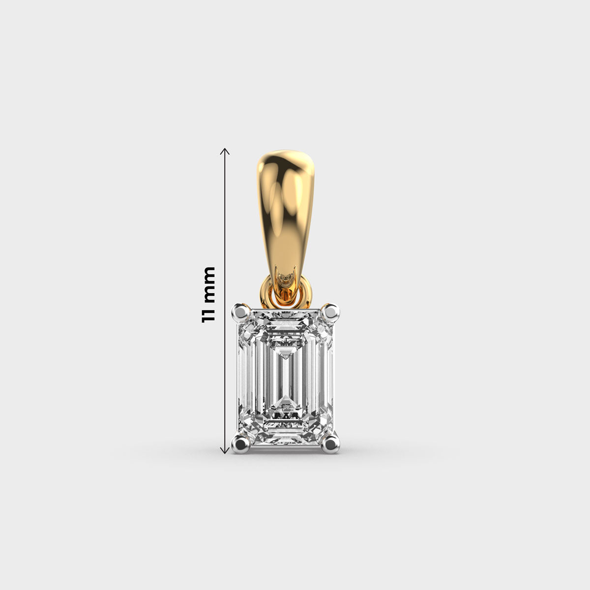 emerald cut solitaire pendant (without chain)