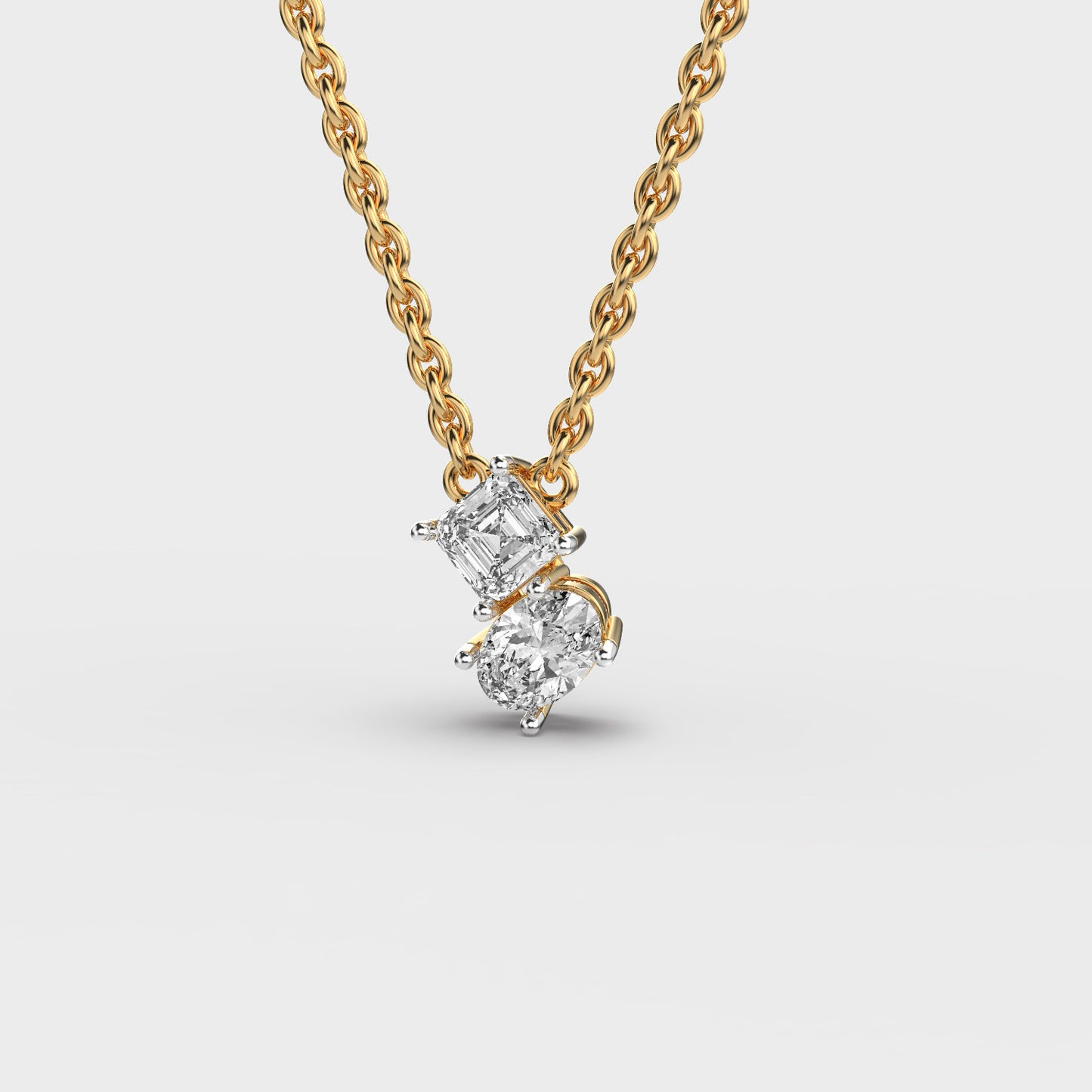 two-stone diamond pendant (with chain)