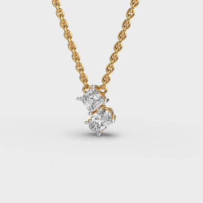 Two-Stone Diamond Pendant (With Chain)