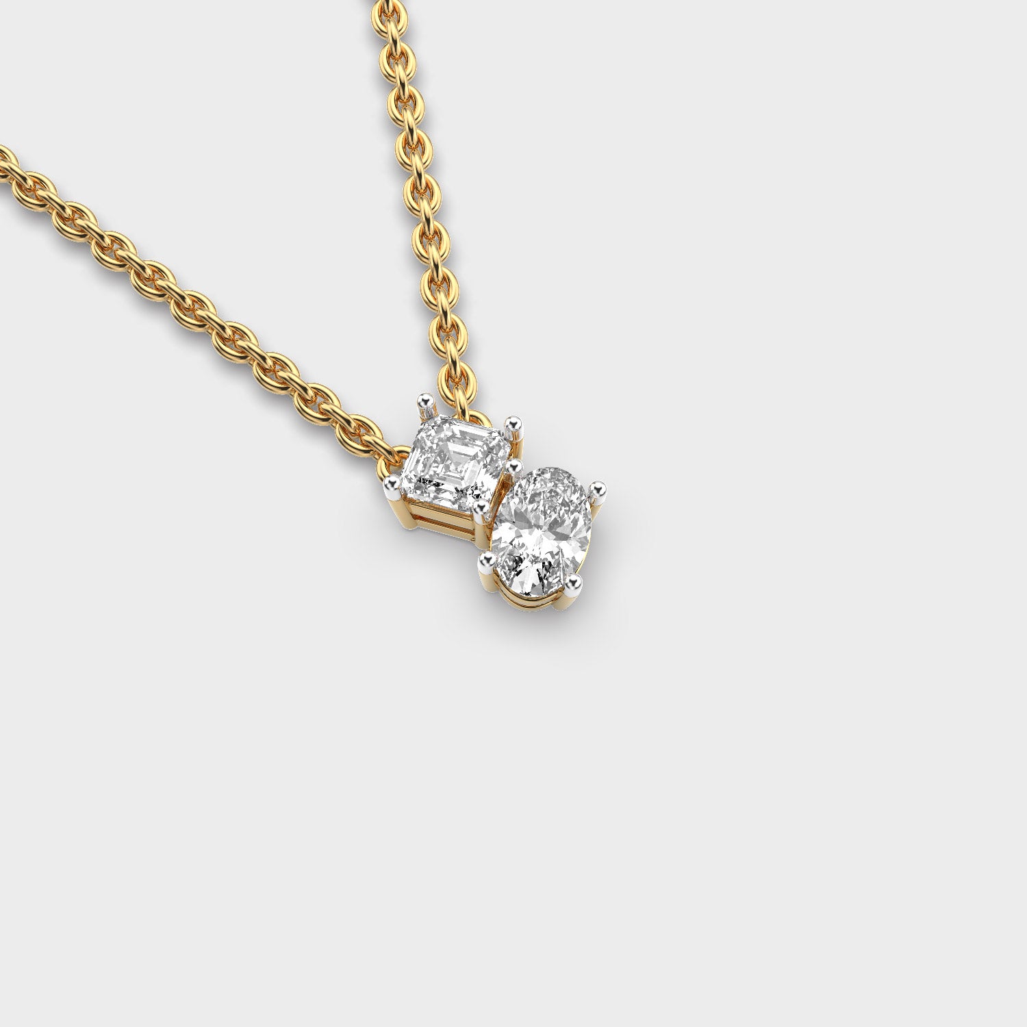 Two-Stone Diamond Pendant (With Chain)