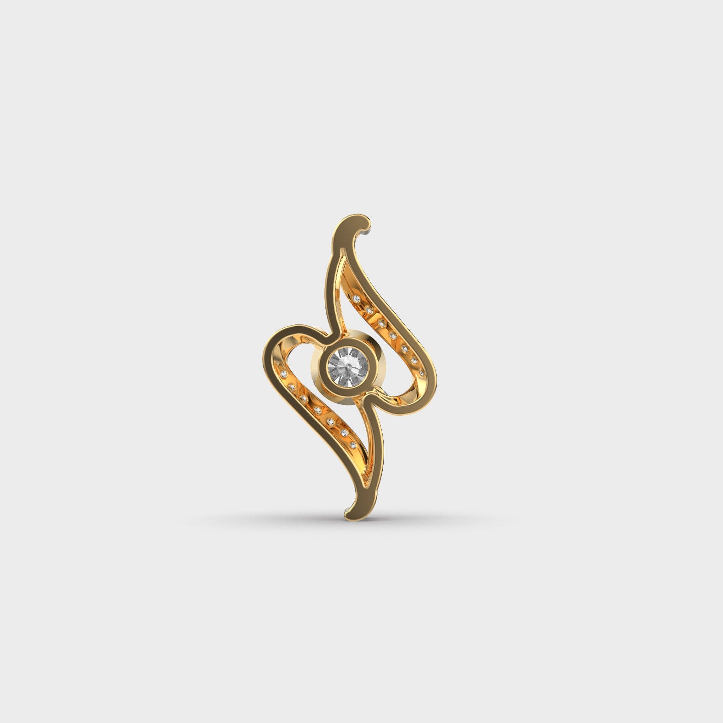 twisted style round diamond pendant (without chain)