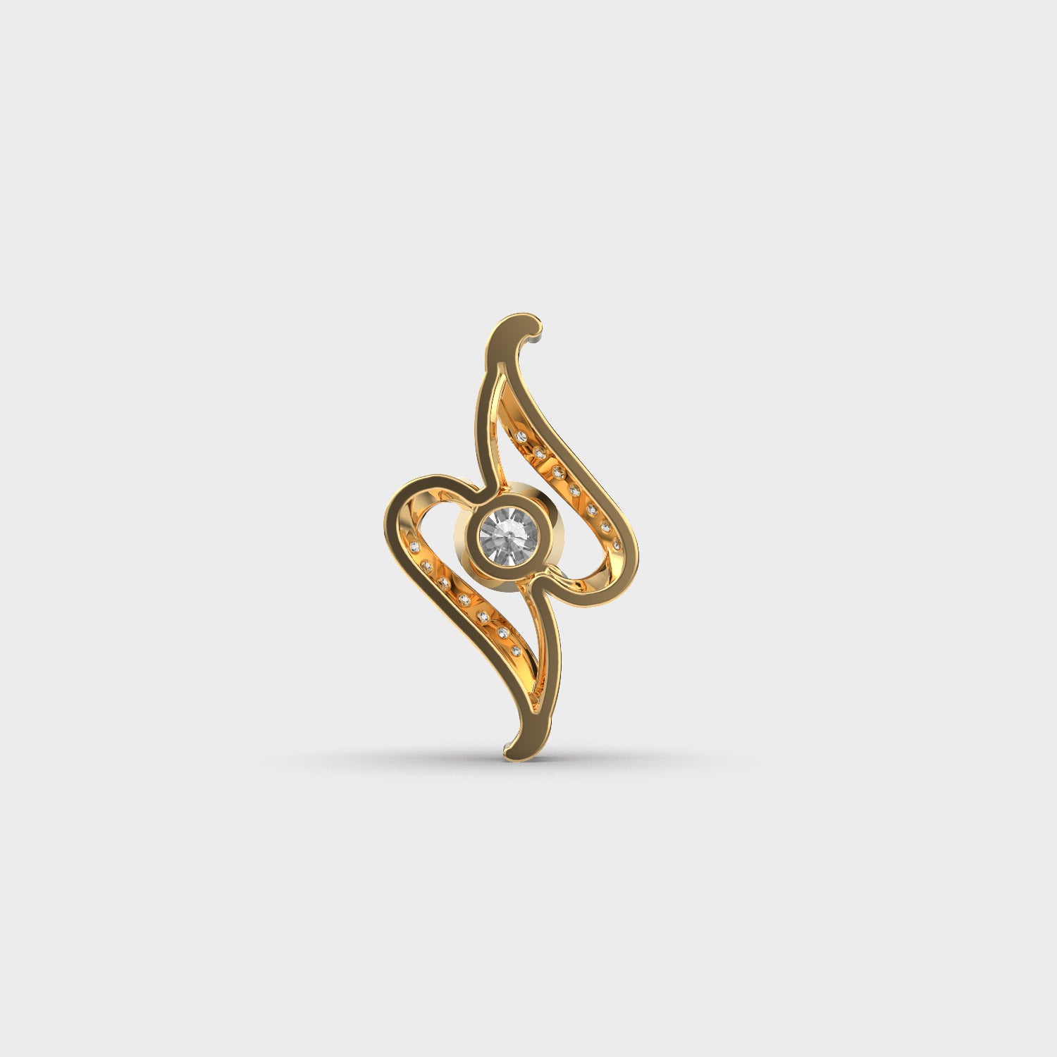 Twisted Style Round Diamond Pendant (Without Chain)
