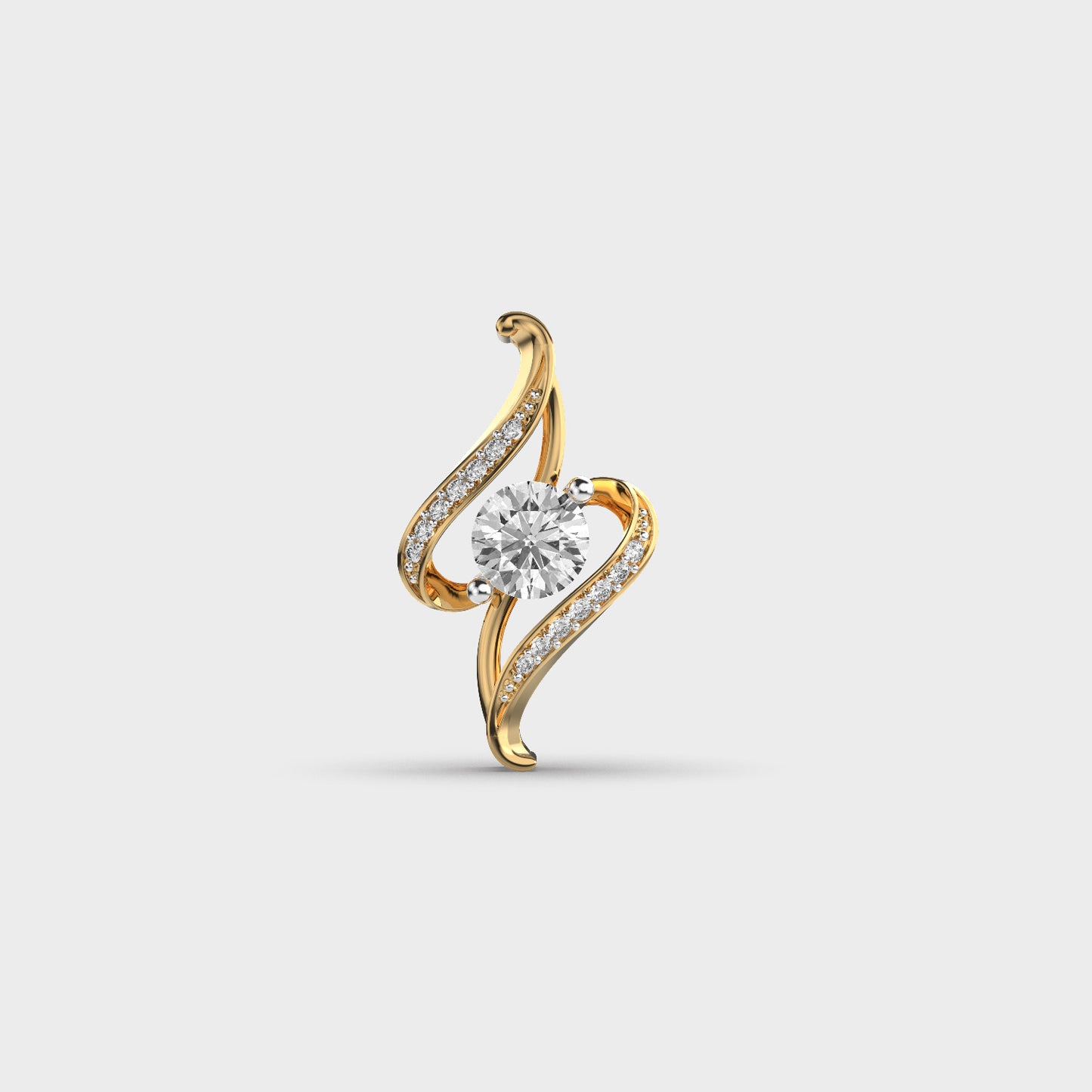 twisted style round diamond pendant (without chain)