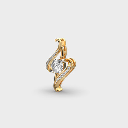 Twisted Style Round Diamond Pendant (Without Chain)