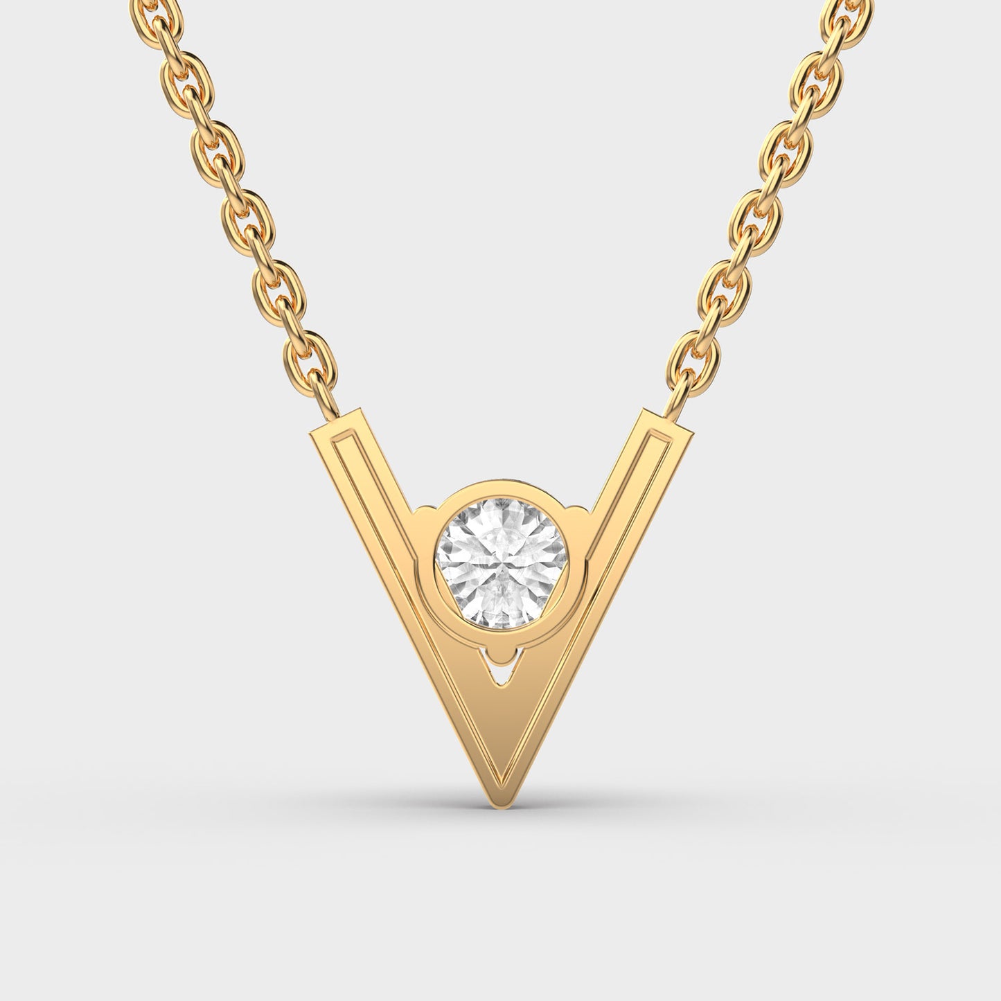 v-shaped padma cut diamond pendant (with chain)