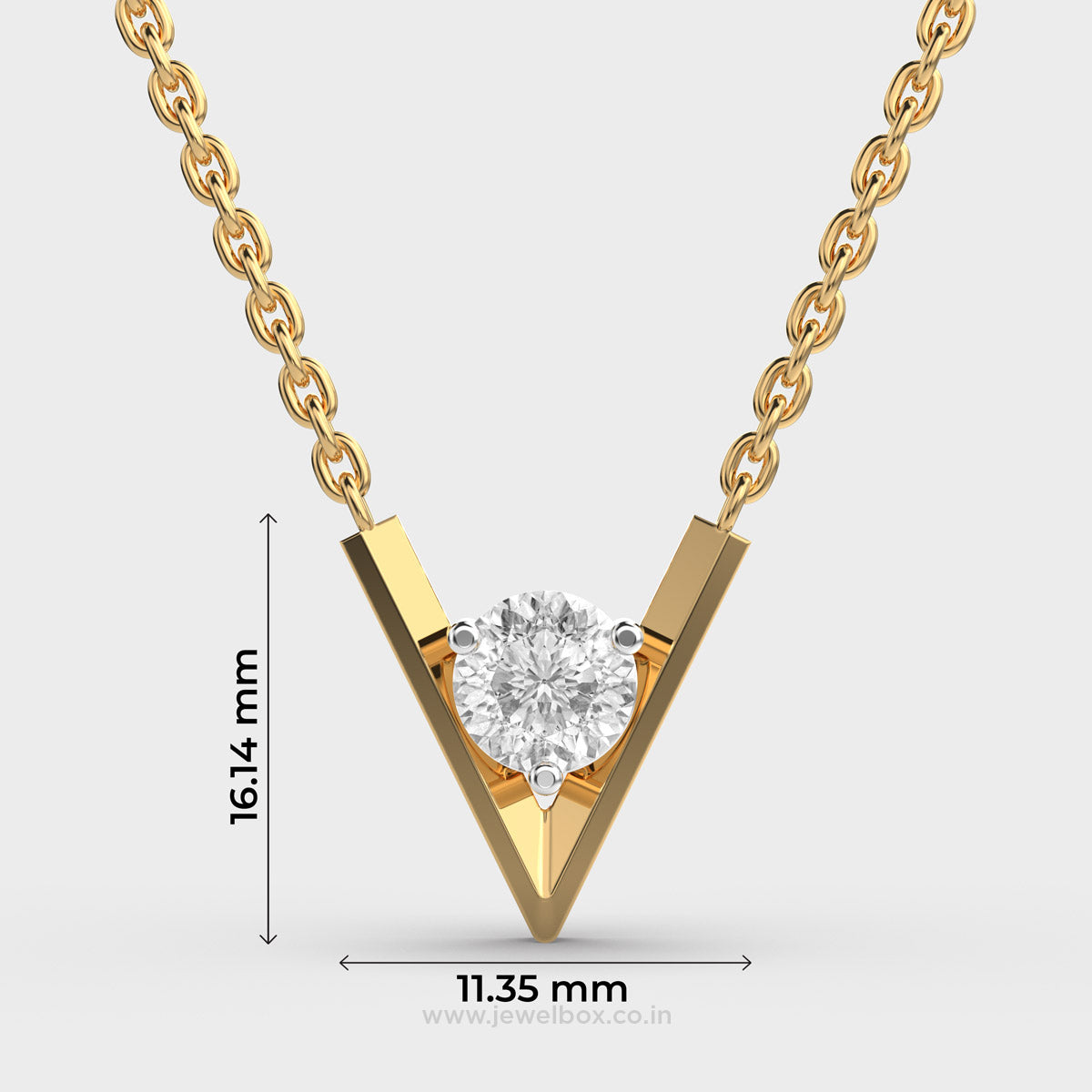 v-shaped padma cut diamond pendant (with chain)