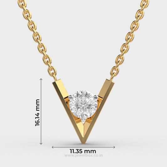 V-Shaped Padma Cut Diamond Pendant (With Chain)