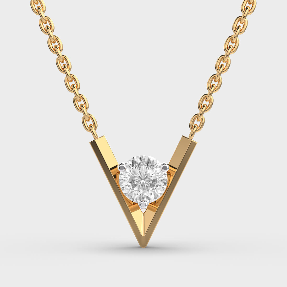 v-shaped padma cut diamond pendant (with chain)