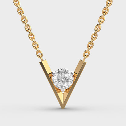 V-Shaped Padma Cut Diamond Pendant (With Chain)