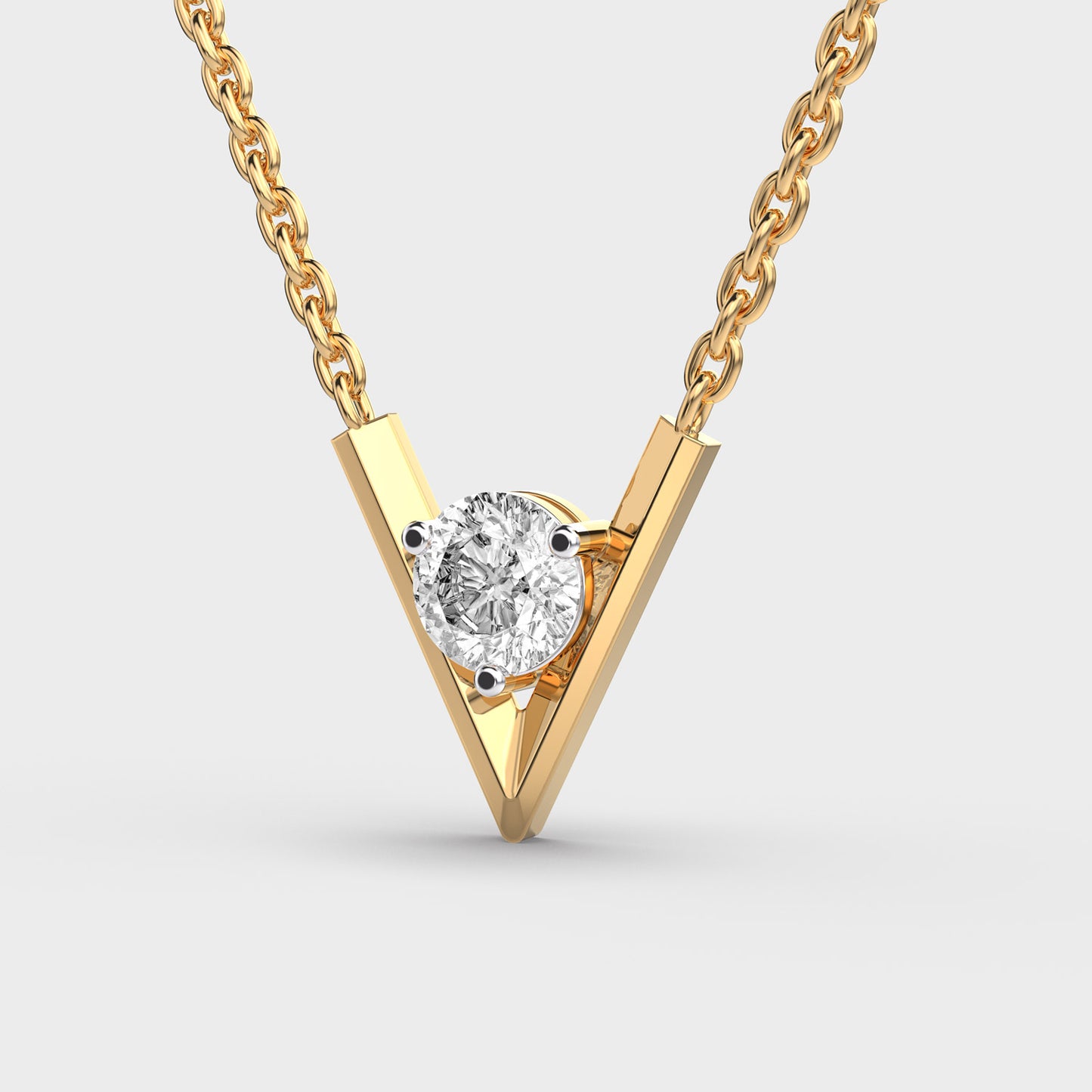 v-shaped padma cut diamond pendant (with chain)