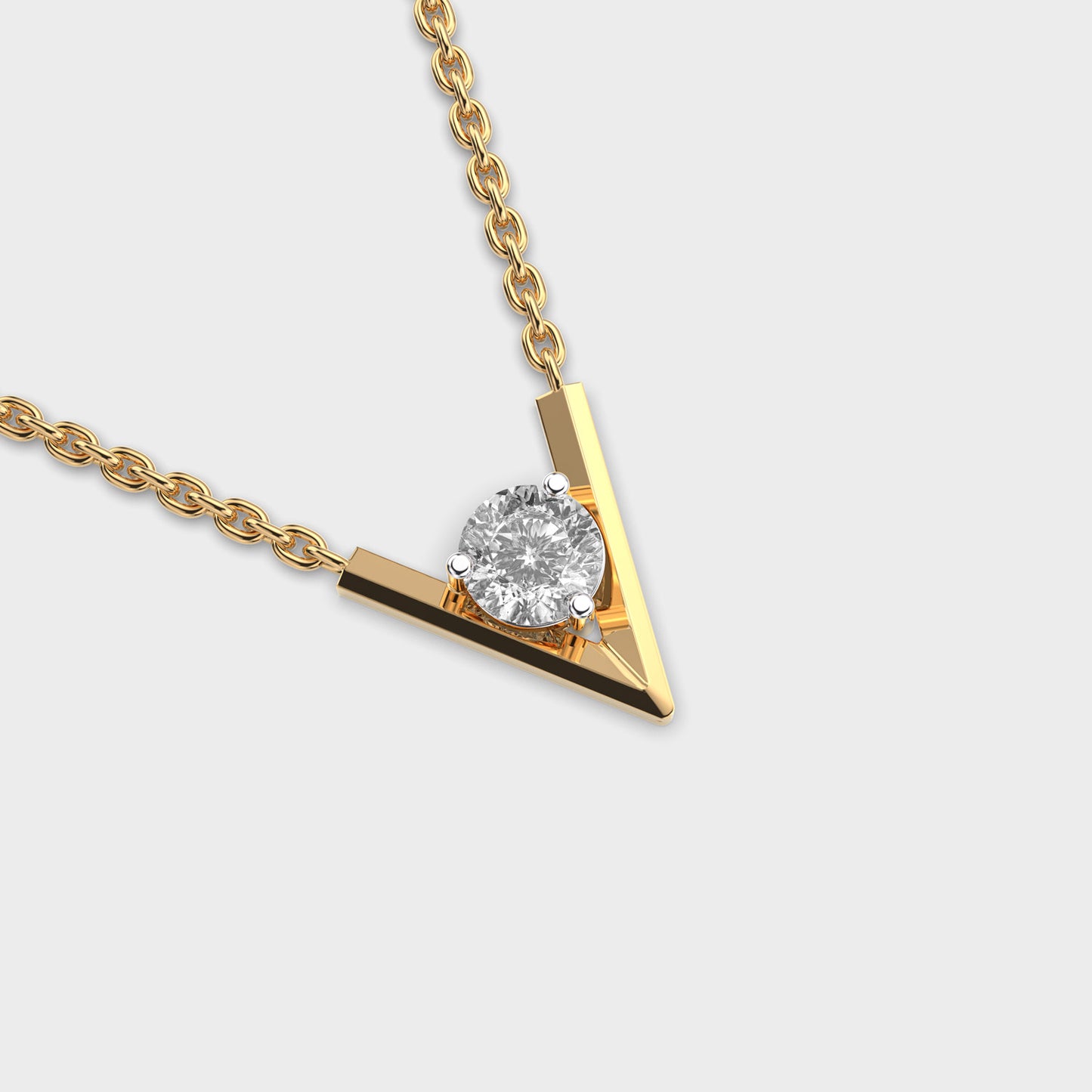 v-shaped padma cut diamond pendant (with chain)
