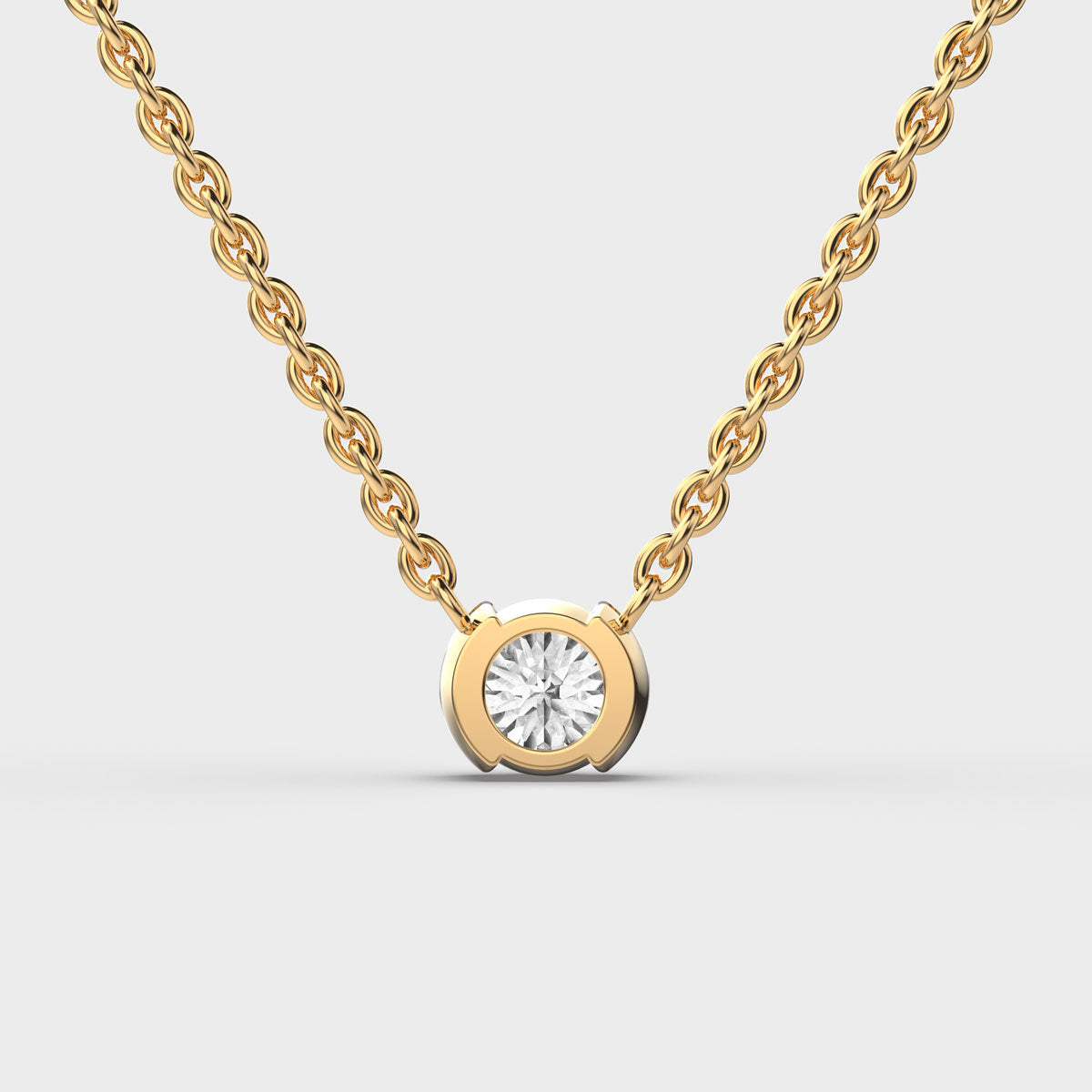 Minimalist Padma Cut Diamond Solitaire Pendant (With Chain)