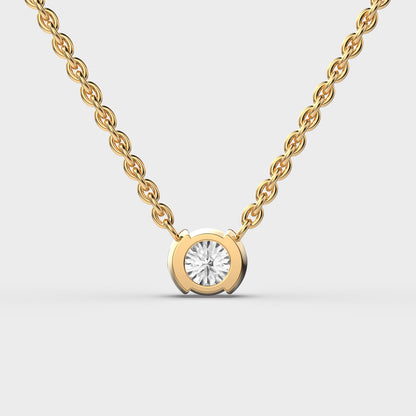 Minimalist Padma Cut Diamond Solitaire Pendant (With Chain)