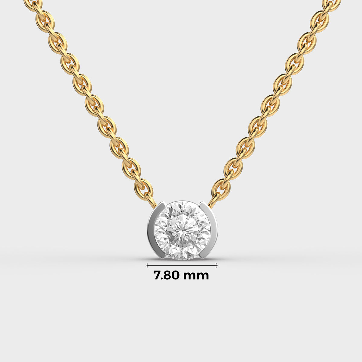 minimalist padma cut diamond solitaire pendant (with chain)