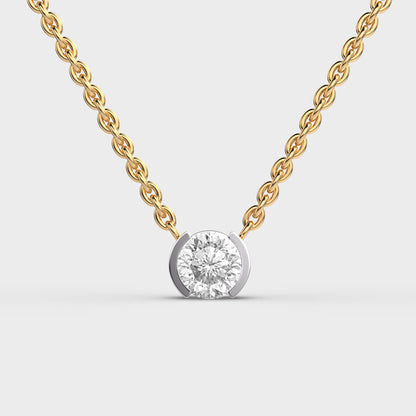 Minimalist Padma Cut Diamond Solitaire Pendant (With Chain)
