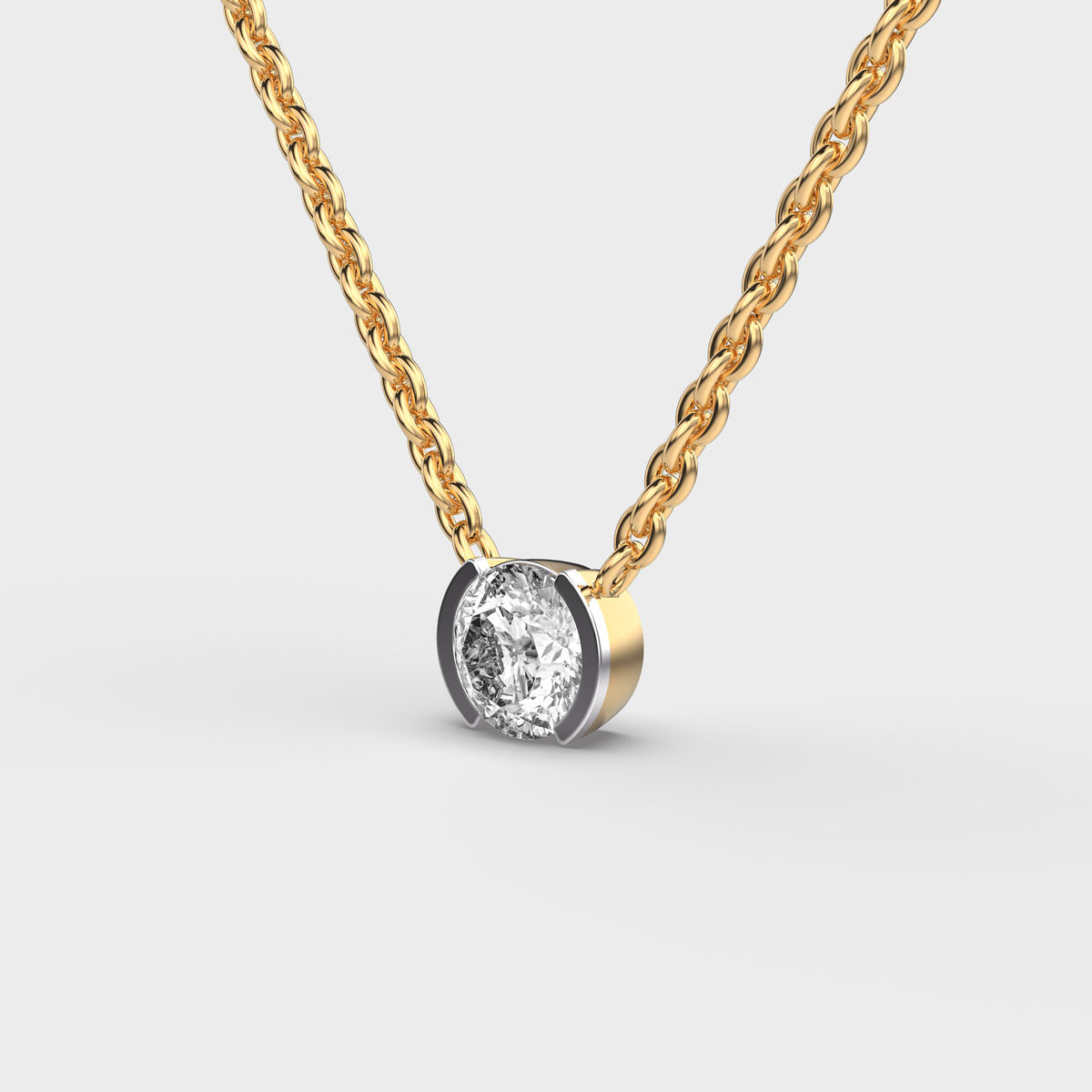 Minimalist Padma Cut Diamond Solitaire Pendant (With Chain)