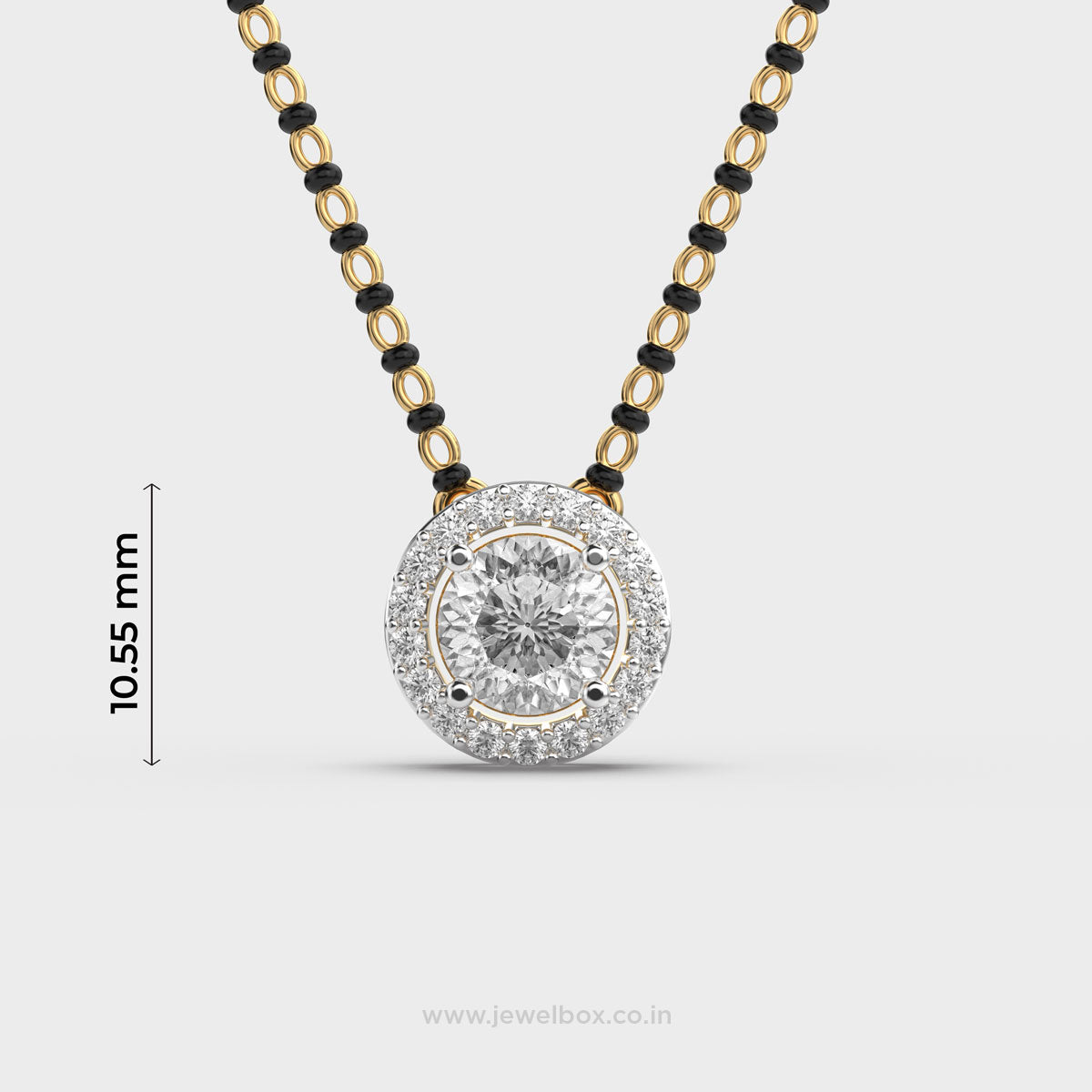 brilliant padma cut diamond halo mangalsutra pendant (with chain)