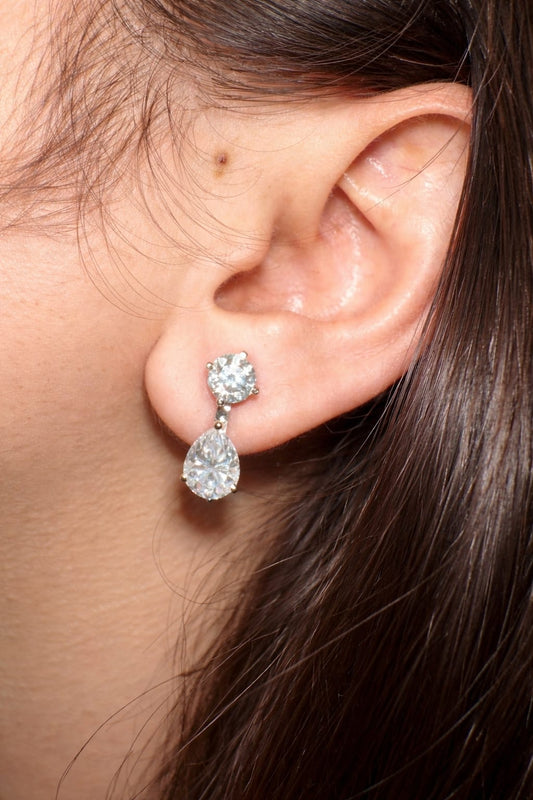 Elegant Pear Drop Diamond Earrings