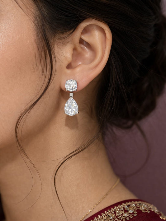 Elegant Pear Drop Diamond Earrings