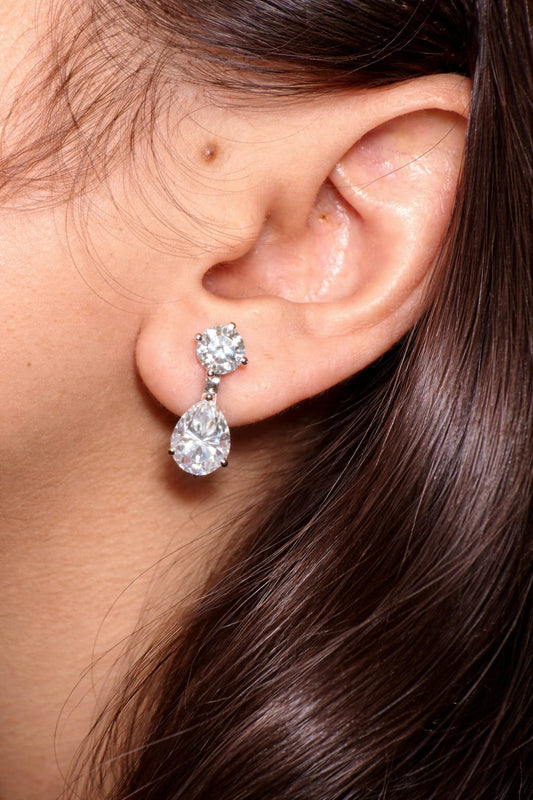 Elegant Pear Drop Diamond Earrings