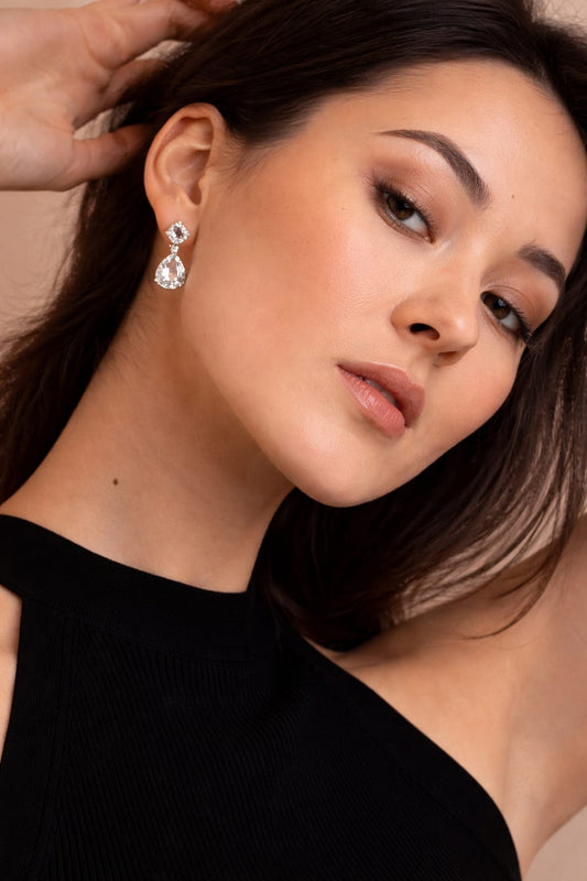 Elegant Pear Drop Diamond Earrings