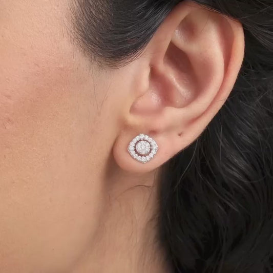 Gold Blooming Fusion Diamond Earrings