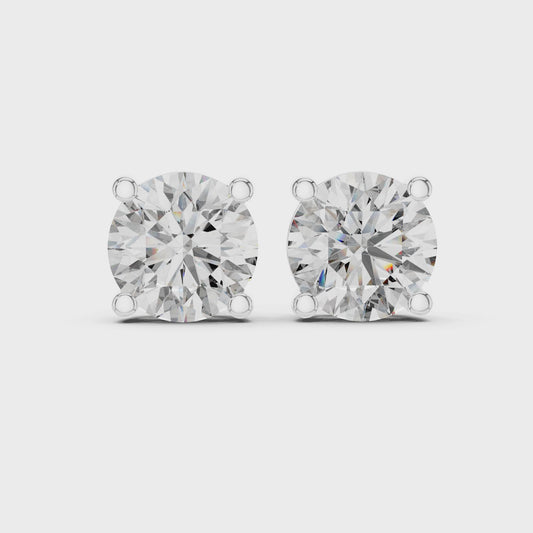 Classic Moissanite Silver Stud Earrings