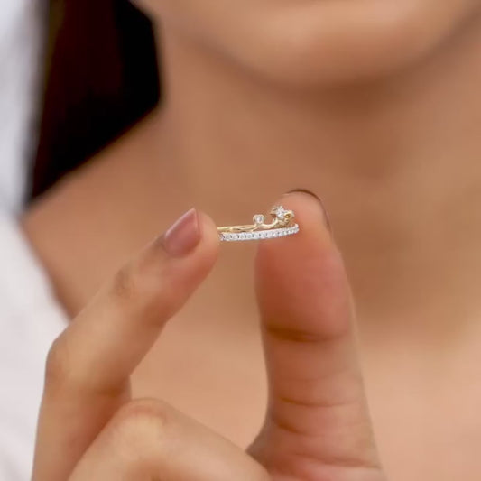 Gold Crowning Diamond Ring
