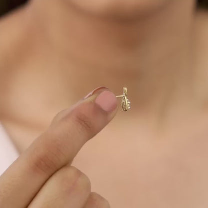 Gold Boundless Solitaire Diamond Studs