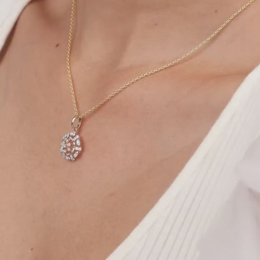 Gold Floral Glory Diamond Pendant