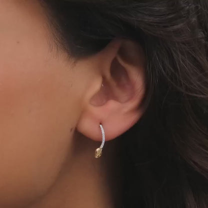 Gold Floral Shimmer Diamond Earrings